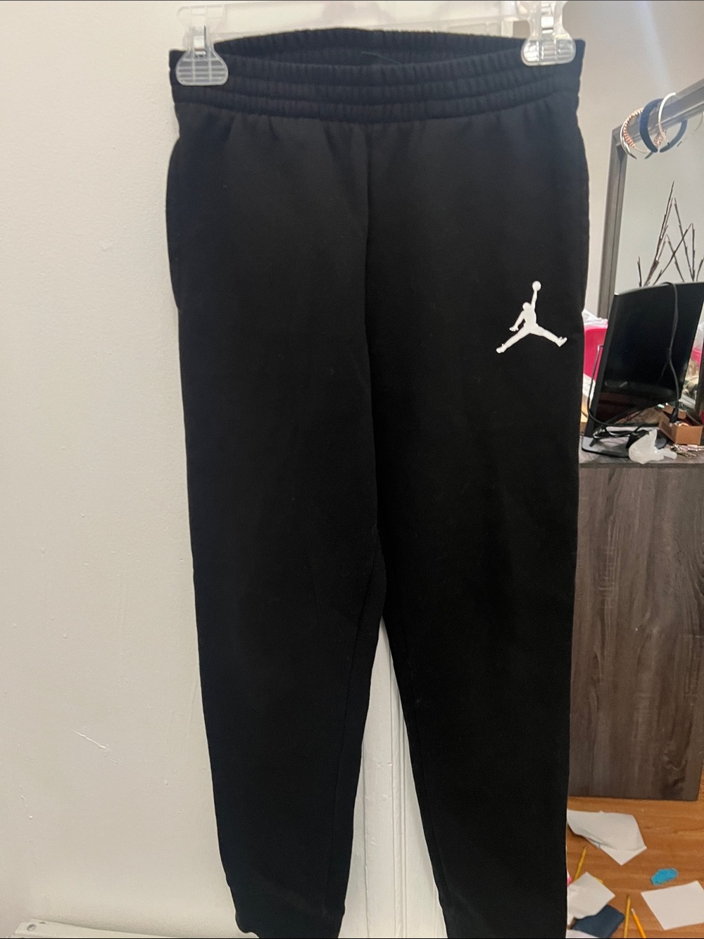 Jordan Kids Black Sweatpants with White Jumpman Logo